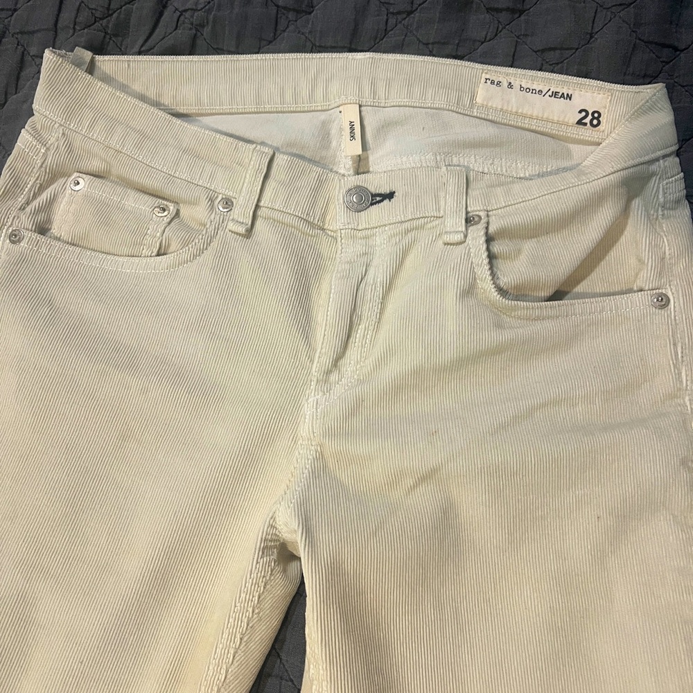 Rag and Bone Eggshell Skinny Cords size 28